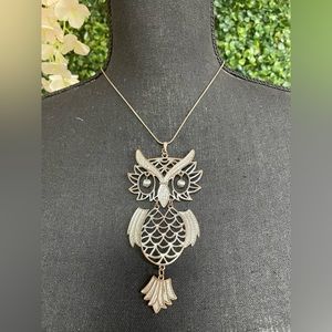 Metal Owl Pendant Necklace
